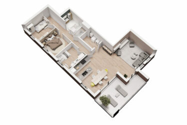 Rendu 3D d'un appartement