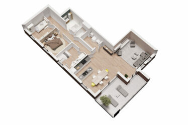 Rendu 3D d'un appartement