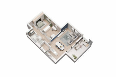 Rendu 3D d'un appartement