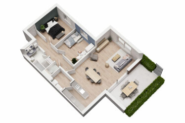 Rendu 3D d'un appartement