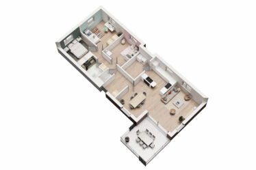 Rendu 3D d'un appartement