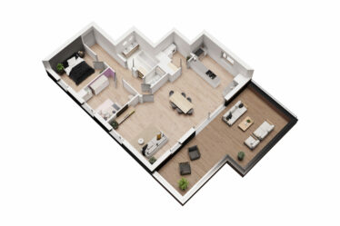 Rendu 3D d'un appartement