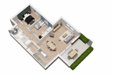 Rendu 3D d'un appartement