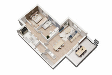Rendu 3D d'un appartement