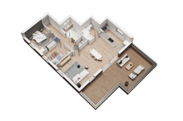 Rendu 3D d'un appartement