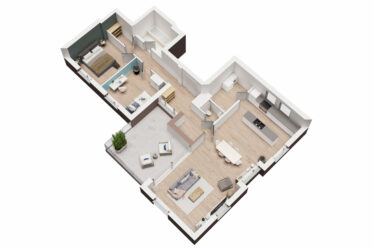 Rendu 3D d'un appartement